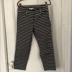 LOFT | Black & White Striped Capri
